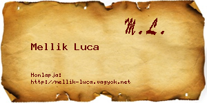 Mellik Luca névjegykártya